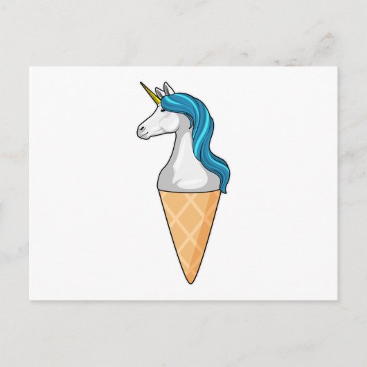 Unicorn met wafelijs briefkaart (Voorkant)