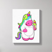 Unicorn met wafelijs canvas afdruk (Voorkant)