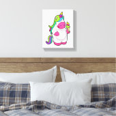 Unicorn met wafelijs canvas afdruk (Insitu (Slaapkamer))