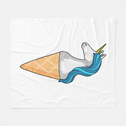 Unicorn met wafelijs fleece deken (Voorkant (Horizontaal))