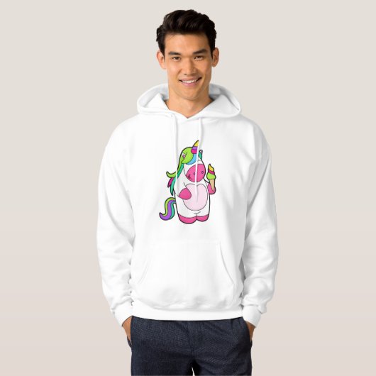 Unicorn met wafelijs hoodie (Voorkant volledig)