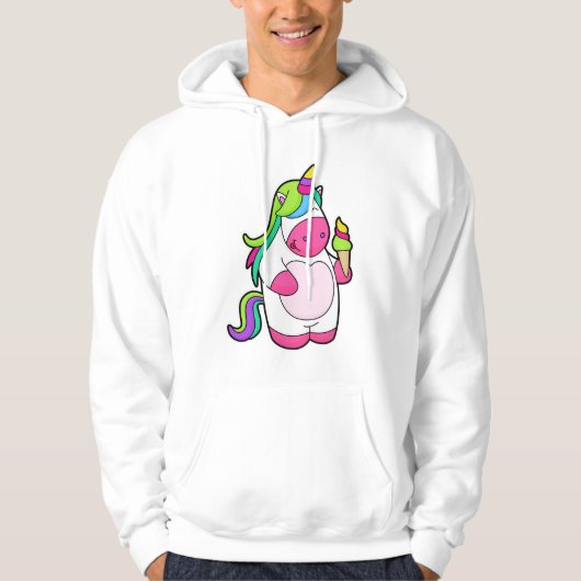 Unicorn met wafelijs hoodie (Voorkant)