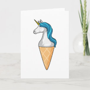 Unicorn met wafelijs kaart