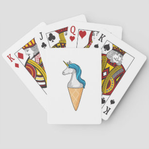Unicorn met wafelijs pokerkaarten
