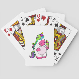 Unicorn met wafelijs pokerkaarten