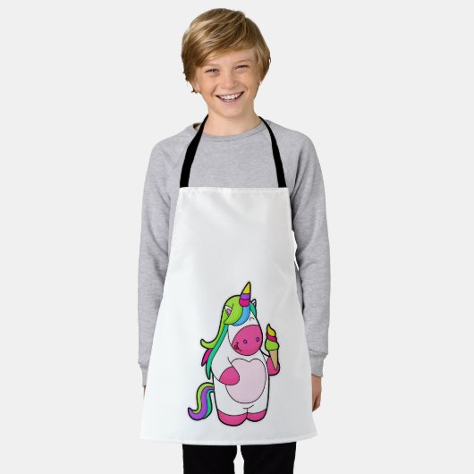 Unicorn met wafelijs schort (Gedragen)