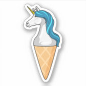 Unicorn met wafelijs sticker (Voorkant)