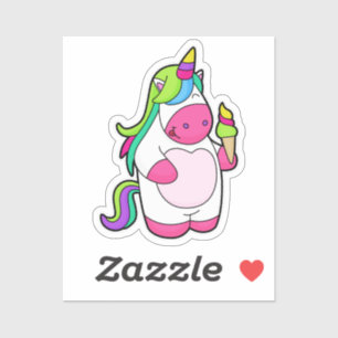 Unicorn met wafelijs sticker