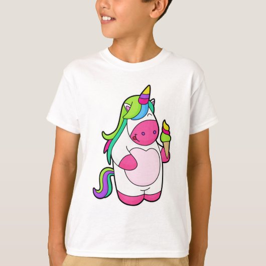 Unicorn met wafelijs t-shirt (Voorkant)