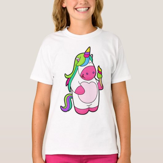 Unicorn met wafelijs t-shirt (Voorkant)