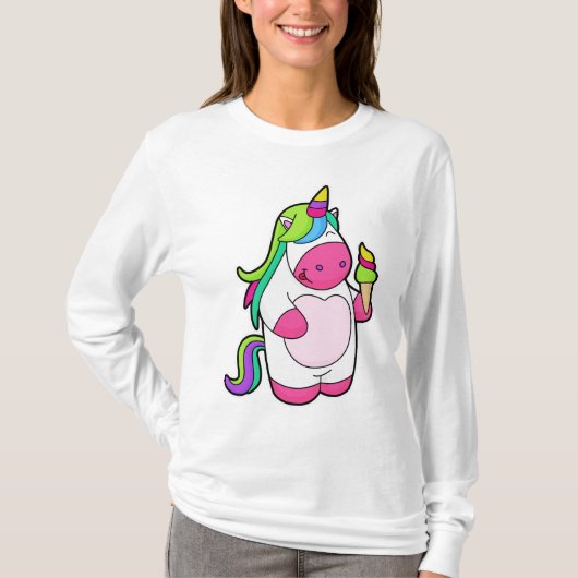 Unicorn met wafelijs t-shirt (Voorkant)