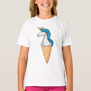 Unicorn met wafelijs t-shirt