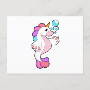 Unicorn met waterbellen.PNG Briefkaart