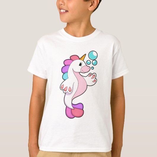 Unicorn met waterbellen.PNG T-shirt (Voorkant)