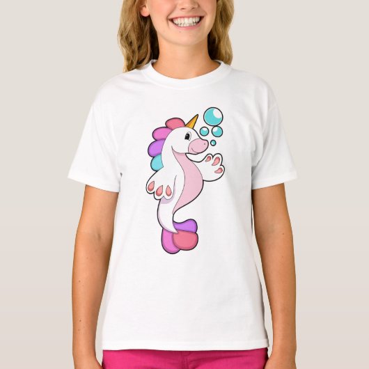 Unicorn met waterbellen.PNG T-shirt (Voorkant)