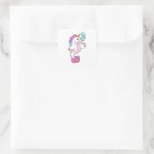 Unicorn met waterbellen.PNG Vierkante Sticker (Tas)