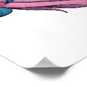 Unicorn met wilde bloemen in Waterverf Poster (Hoek)