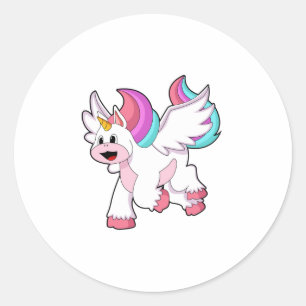 Unicorn met Wing.PNG Ronde Sticker