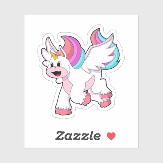 Unicorn met Wing.PNG Sticker (Vel)