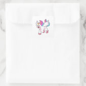Unicorn met Wing.PNG Vierkante Sticker (Tas)