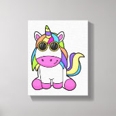 Unicorn met zonnebril canvas afdruk (Voorkant)
