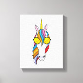Unicorn met zonnebril canvas afdruk (Voorkant)