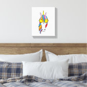 Unicorn met zonnebril canvas afdruk (Insitu (Slaapkamer))