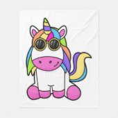 Unicorn met zonnebril fleece deken (Voorkant)