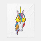Unicorn met zonnebril fleece deken (Voorkant)