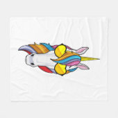 Unicorn met zonnebril fleece deken (Voorkant (Horizontaal))