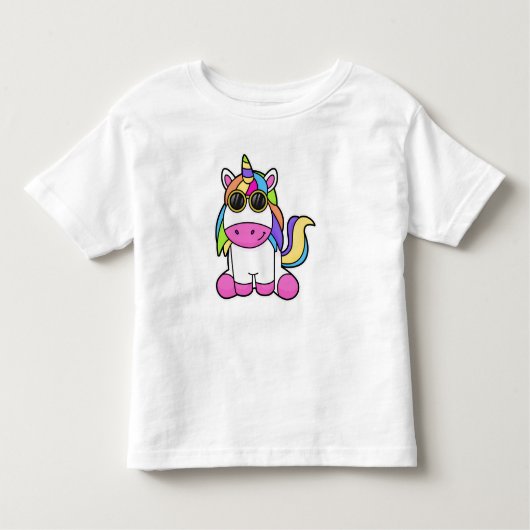Unicorn met zonnebril kinder shirts (Voorkant)