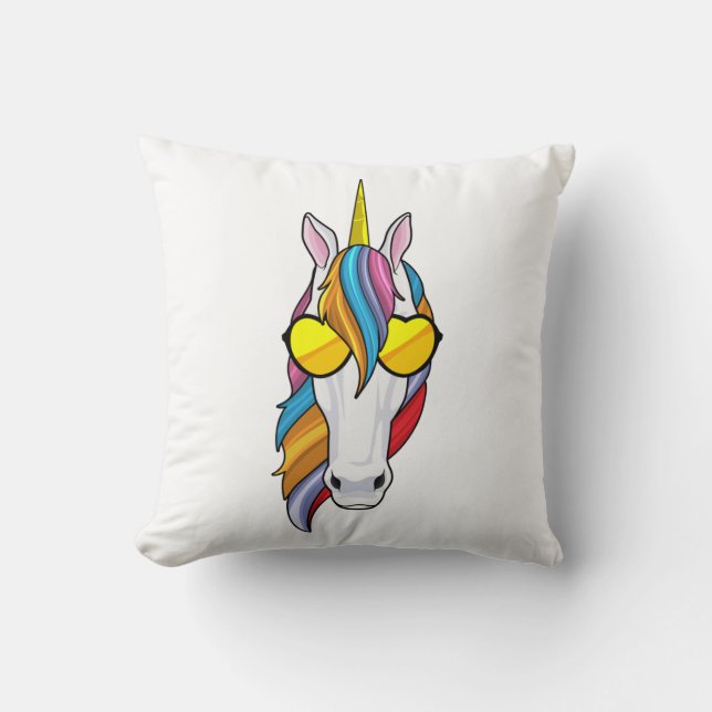 Unicorn met zonnebril kussen (Voorkant)