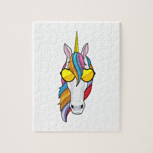 Unicorn met zonnebril legpuzzel (Verticaal)
