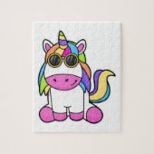 Unicorn met zonnebril legpuzzel (Verticaal)