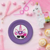 Unicorn met zonnebril papieren bordje (Feest)