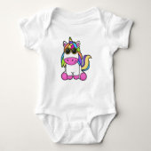 Unicorn met zonnebril romper (Voorkant)
