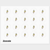 Unicorn met zonnebril ronde sticker (Vel)