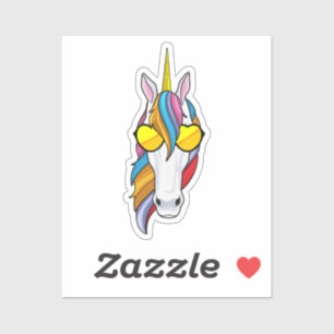 Unicorn met zonnebril sticker