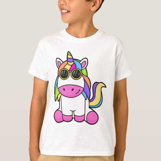 Unicorn met zonnebril t-shirt (Voorkant)