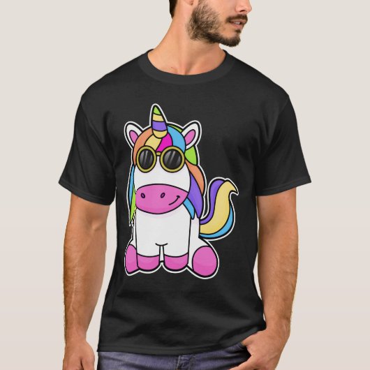 Unicorn met zonnebril t-shirt (Voorkant)