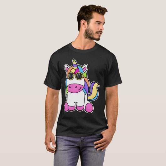 Unicorn met zonnebril t-shirt (Voorkant volledig)