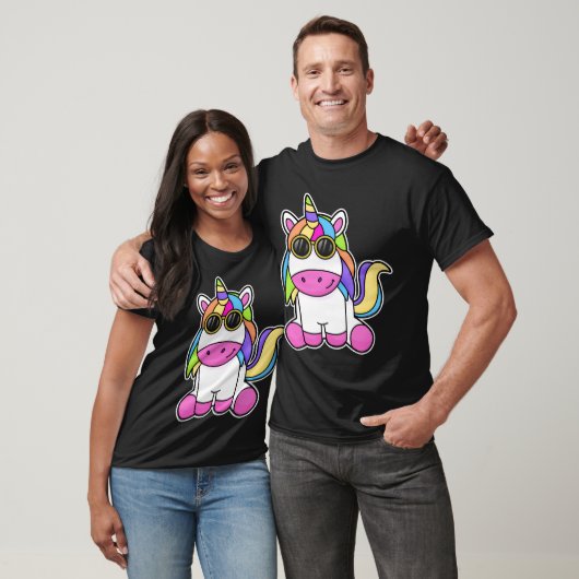 Unicorn met zonnebril t-shirt (Unisex)
