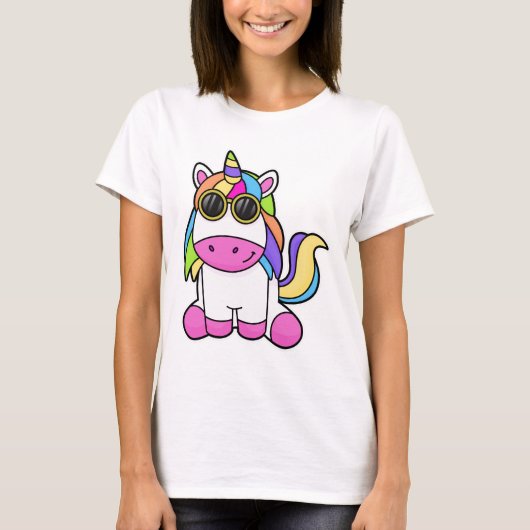 Unicorn met zonnebril t-shirt (Voorkant)