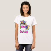 Unicorn met zonnebril t-shirt (Voorkant volledig)