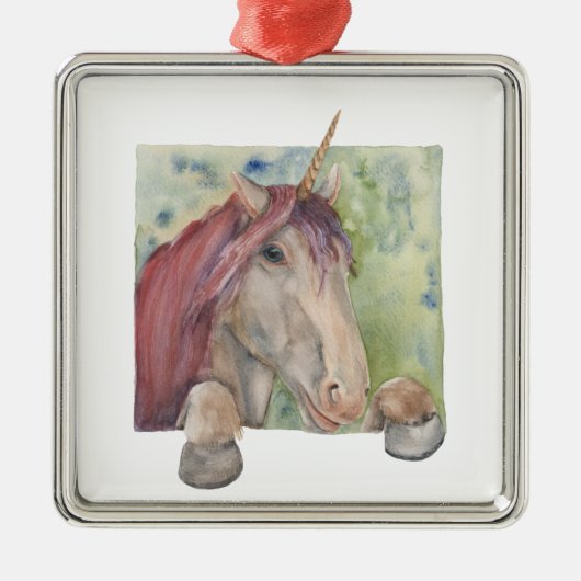 Unicorn Metalen Ornament (Voorkant)