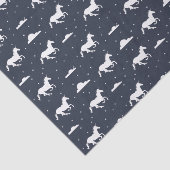 Unicorn Midnight Sky Pattern Blue Tissuepapier (Detail)