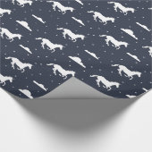 Unicorn Midnight Sky Pattern Cadeaupapier (Hoek)