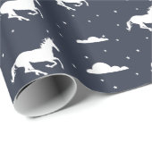 Unicorn Midnight Sky Pattern Cadeaupapier (Rol Hoek)