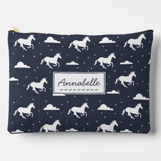 Unicorn Midnight Sky Pattern - Gepersonaliseerd Etui (Voorkant)