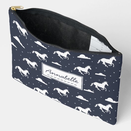Unicorn Midnight Sky Pattern - Gepersonaliseerd Etui (Open)